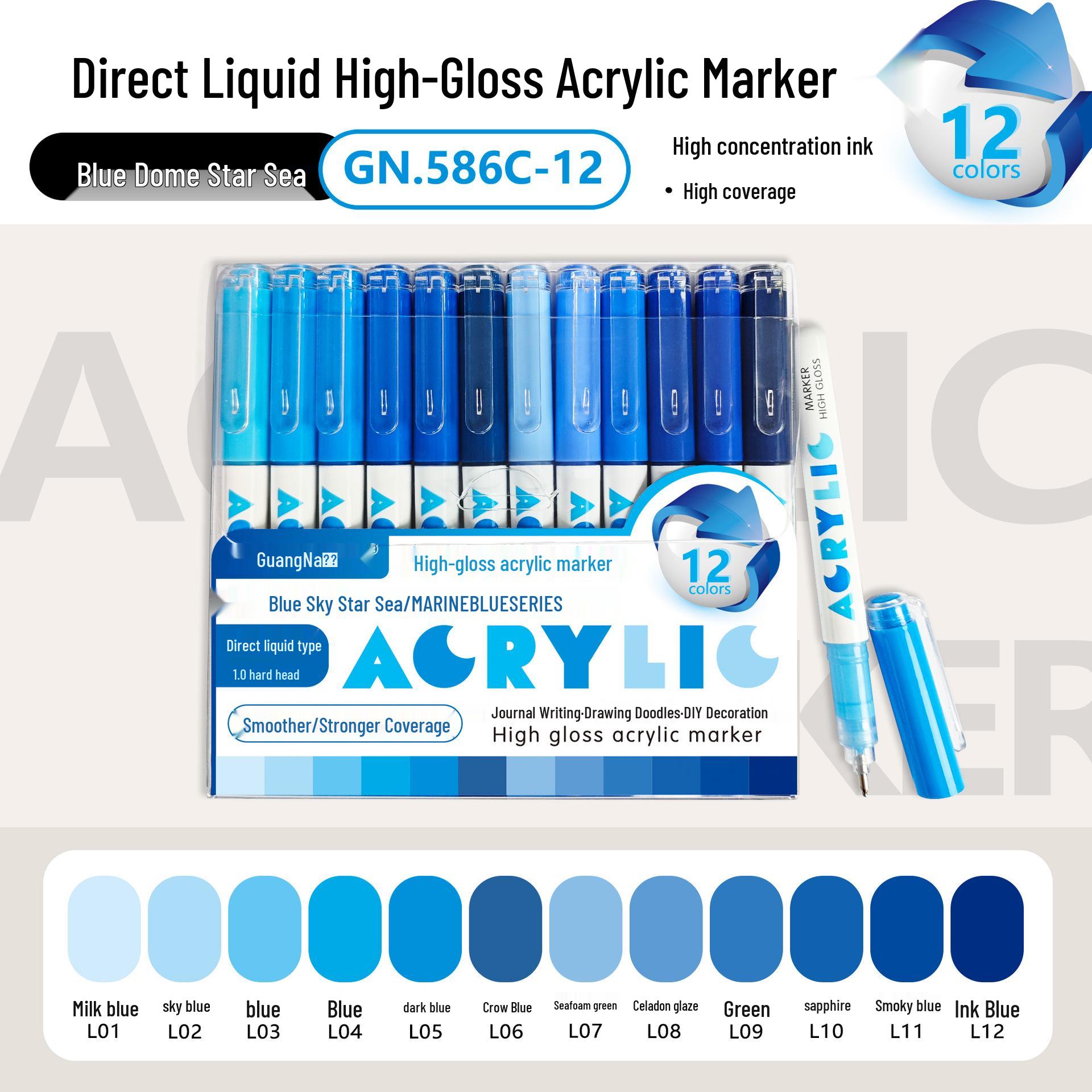 

Гуанна 586 Маркер акриловой краски большой емкости – Не растекается, Наслаивается, Высокий глянец для DIY проектов