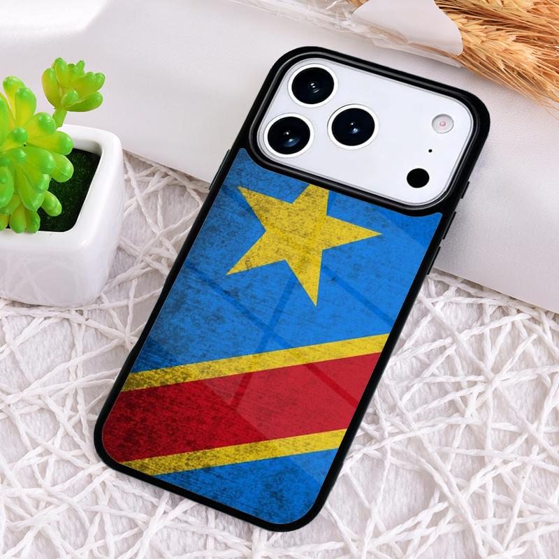 Congo Democratic Republic Flag Phone Case for iPhone 17 Air 16 15 11 12 14 13 Pro Max Shockproof Cover