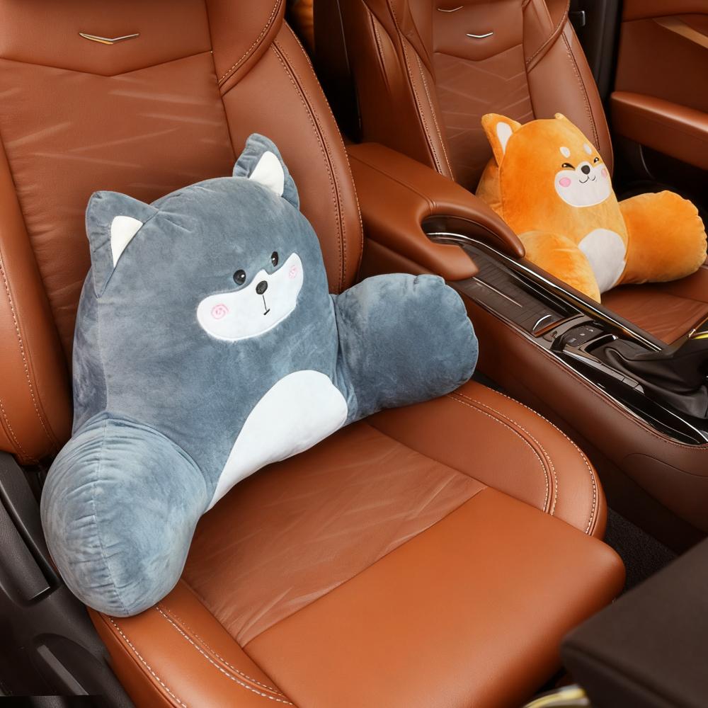 Cartoon Car Neck Pillow Plush Headrest Cushion Auto Lumbar Support Pillow Waist Cushion Cute Car Headrest Pillow