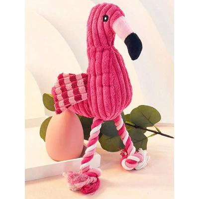 Pluche Flamingo Huisdier Speelgoed Met Geluid, Helpt Bij Tanden Slijpen En Puzzel Oplossen, Corduroy Stof