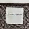 HUMAN WOMAN 077-2270024 Brown Herringbone Jacquard Collarless Coat Coat M BrownUsed