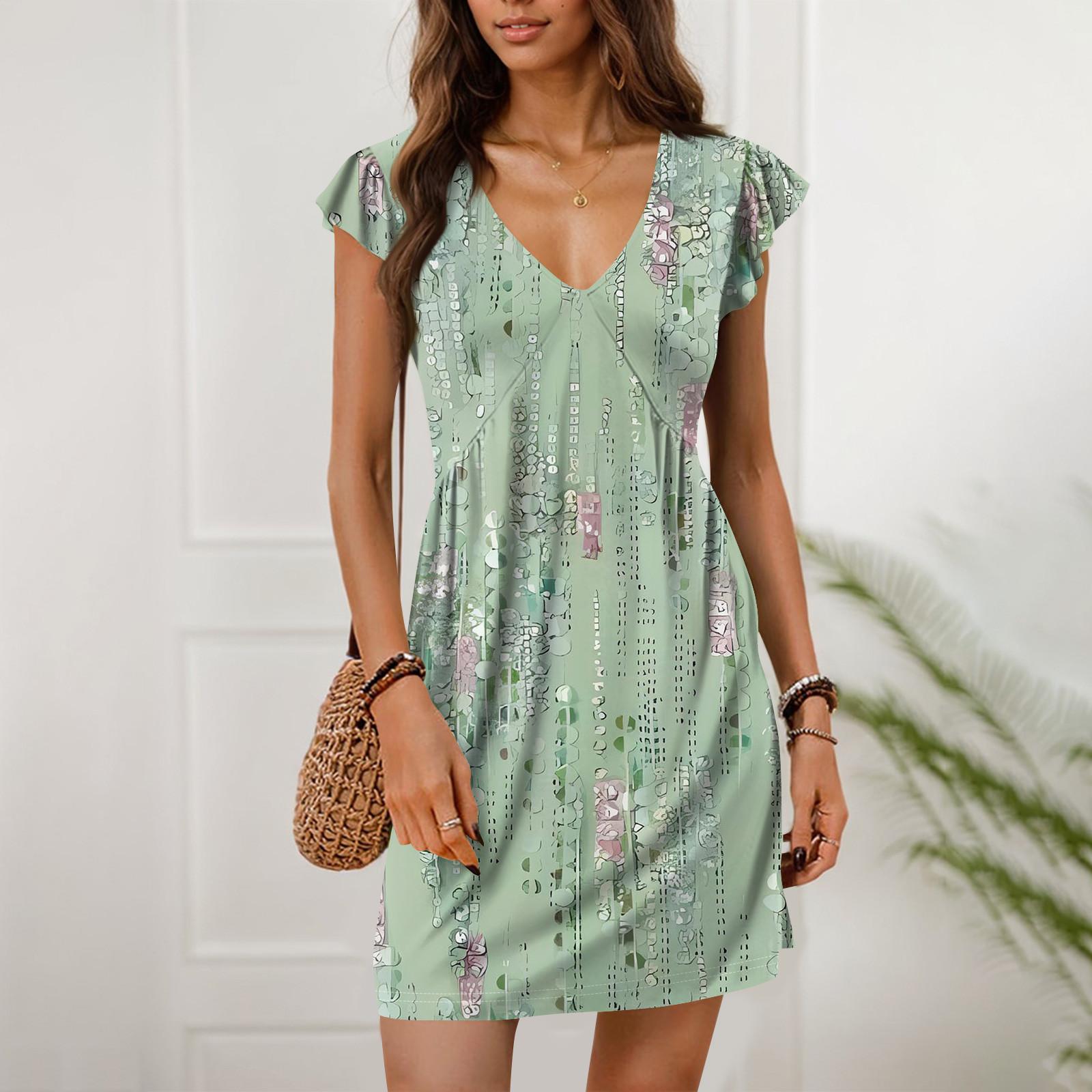 

Womens Summer Dresses Loose U Neck Sleeveless Sundresses Dress With Pockets L