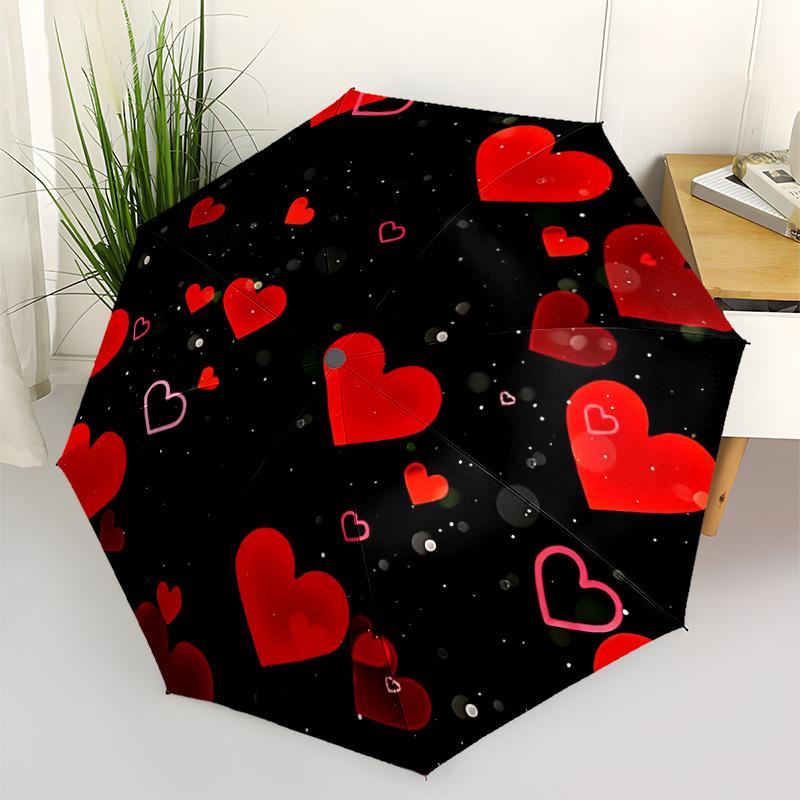1pc Love Hearts Automatic Opening/Closing Umbrella with Operation & Windproof Canopy yy260311026