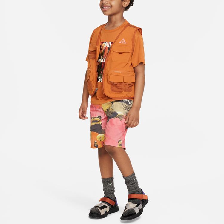 Nike Solid Color Work Pocket V-Neck Zipper Sleeveless Vest Kids tops FQ0475-813