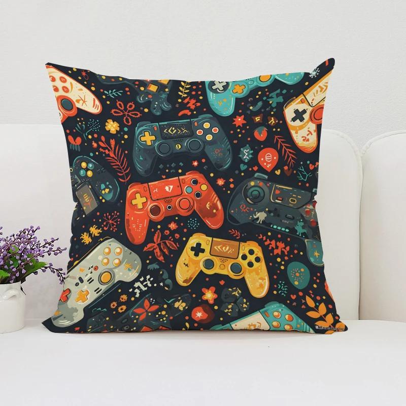 

Home Decor TV Game Fan Style Square Pillowcase Cushion Cover Anime New Design Gamer Grip Printed 40x40 Gift for Kids 12x12Inch