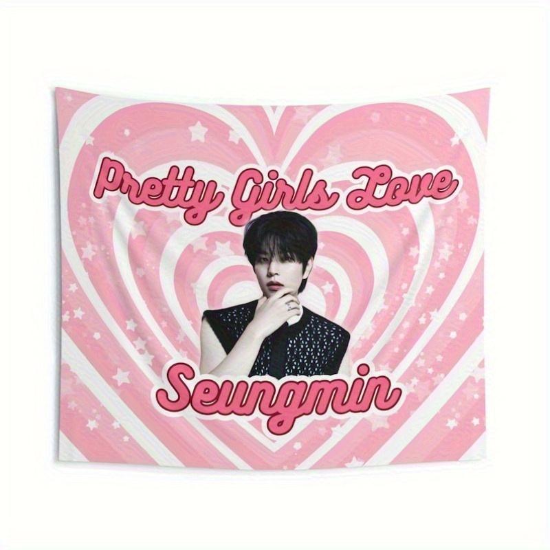 1pc Skz Seungmin Pretty Girls Love Concert Banner  Kpop Tour 2025 Merch Stray Youngsters Fan Flag Gift Birthday Present 74x94cm(29x37in)