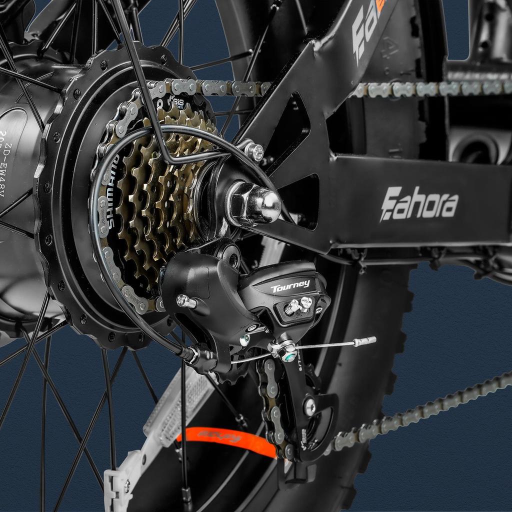 Juliet III Black 1000W * 2 Dual Motor Power 52V60AH Battery 20 * 4.0-inch Tire Hydraulic Brake Fully Suspended Electric Bicycle