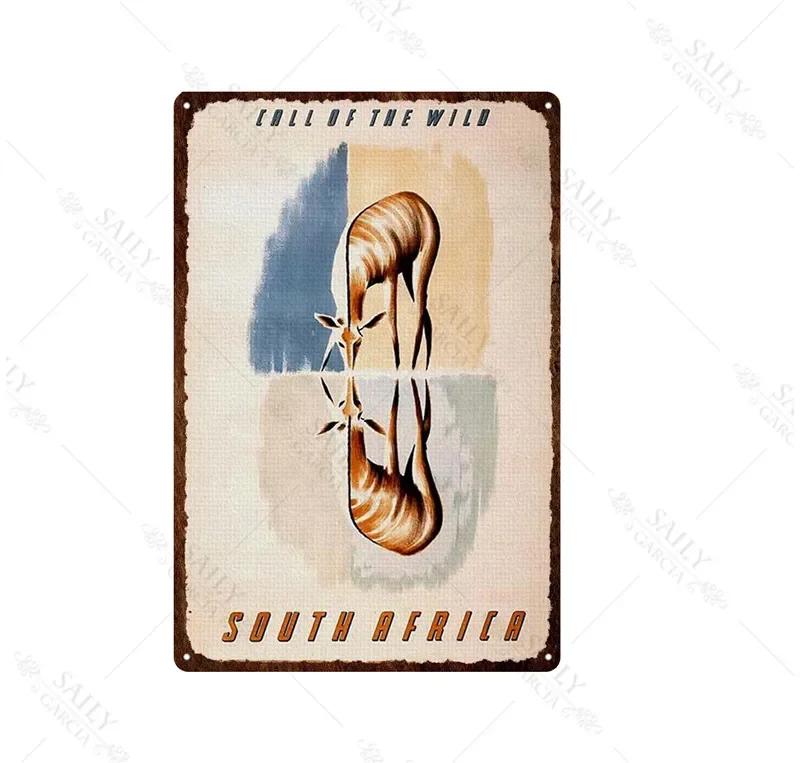 Africa City Sign Vintage Metal Sign Christmas Gift Metal Plates for Wall Art Retro Home Kids Room Decor Metal Poster 30X20Cm