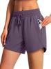 Women's 5-Inch Quick-Dry Lightweight Sports Running Shorts with Zipper Pocket