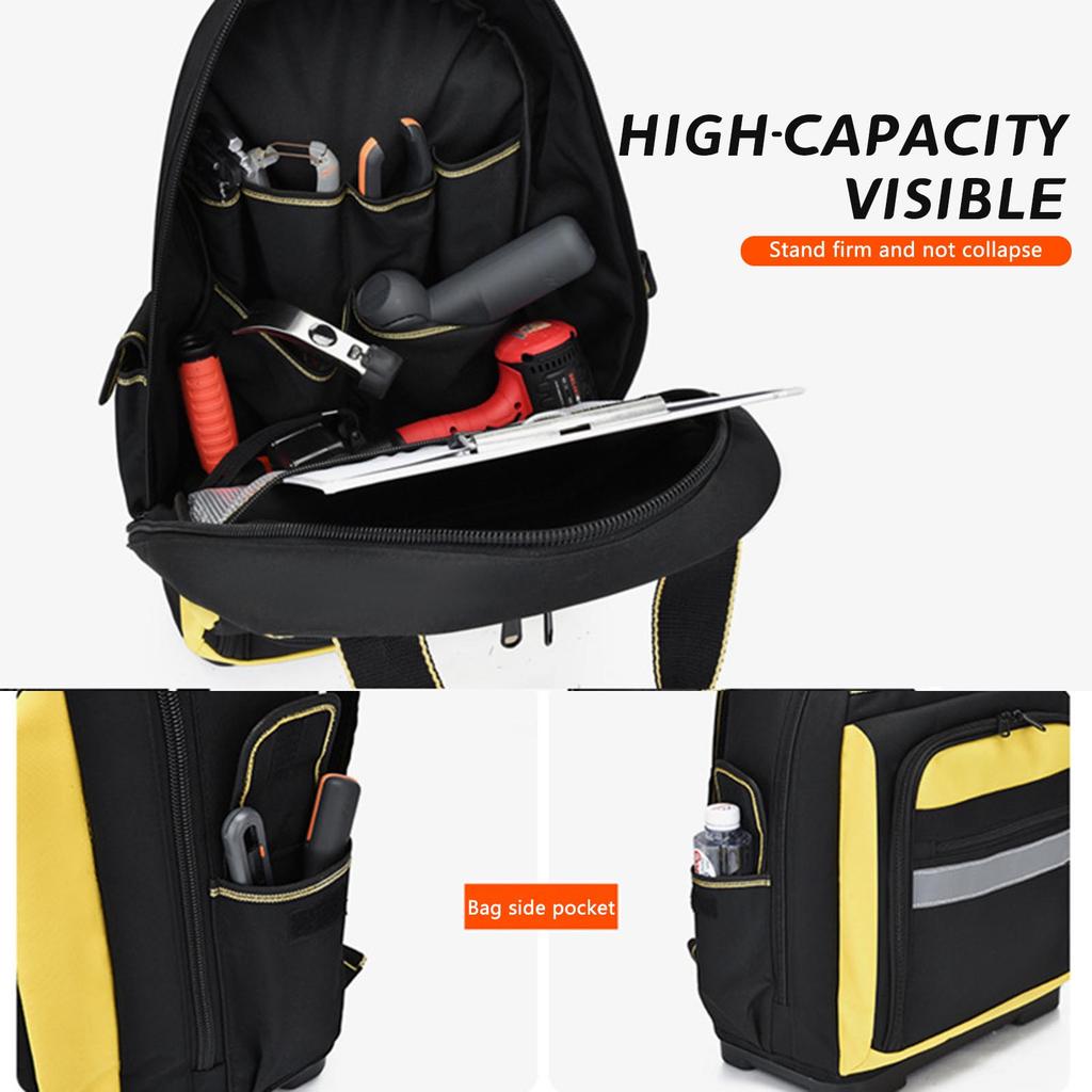 Electrician Tool Backpack Large Capacity Multi Function for Elevator Repair Housekeeping Waterproof Oxford Cloth
