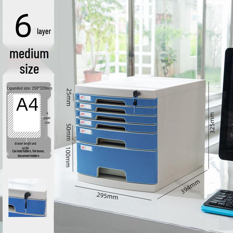 Abschließbarer mehrschichtiger A4-Desktop-Aktenschrank und Aufbewahrungsbox