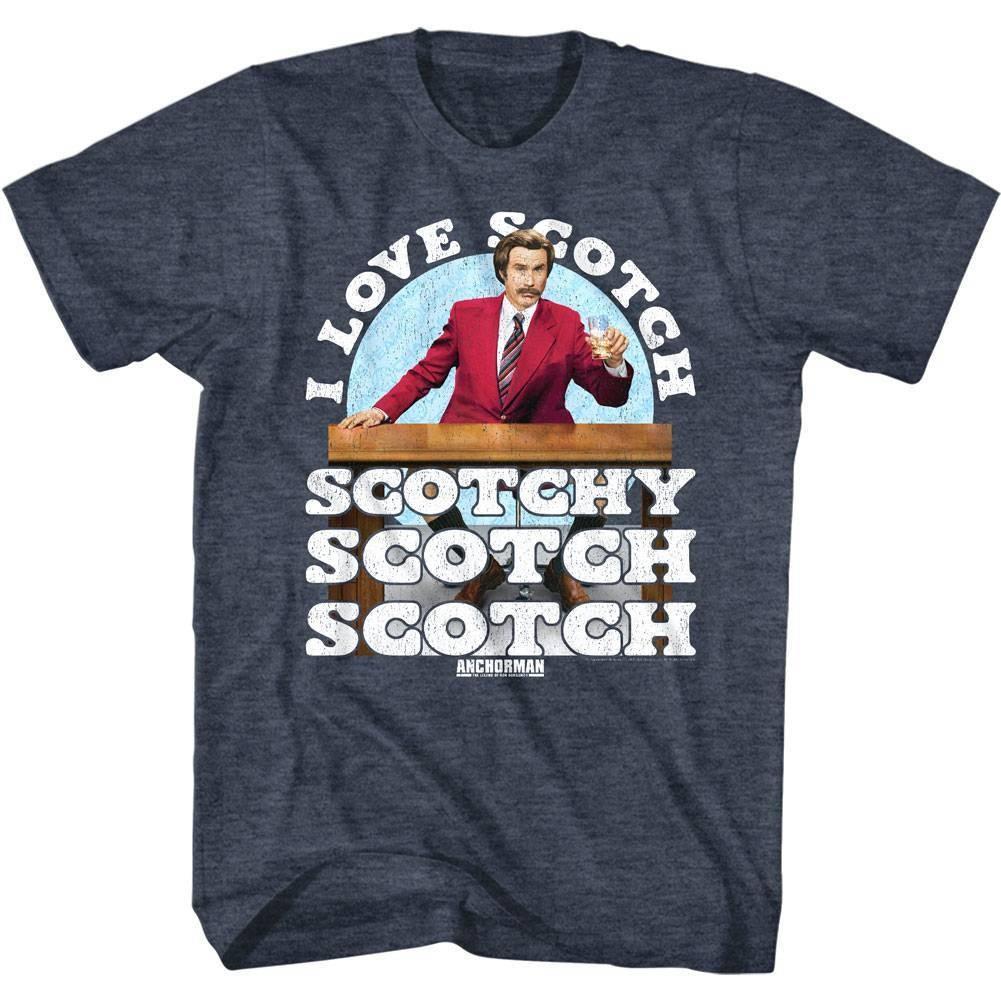 Anchorman Ron Burgundy I Love Scotch Men T Shirt L