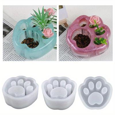 Irregular Shape DIY Drip Glue Mold Cat Claw Flower Pot Silicone Mold Home Decoration Ornaments