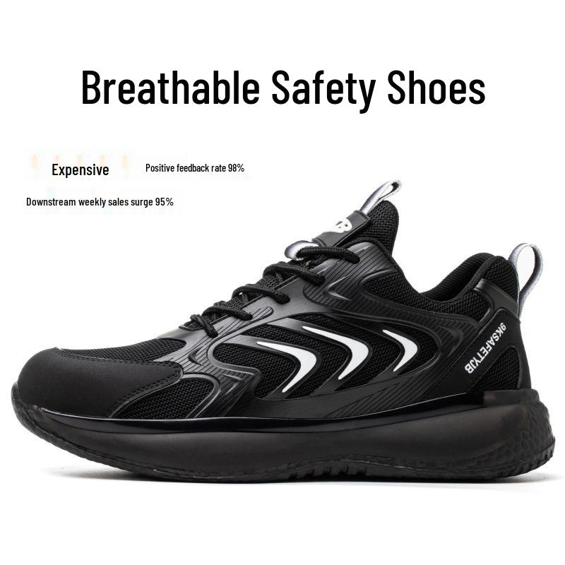 High-Top Slip-On Safety Work Shoes - Anti-Smash Anti-Puncture Wear-Resistant Non-Slip Soft Sole for Comfort 4000₽