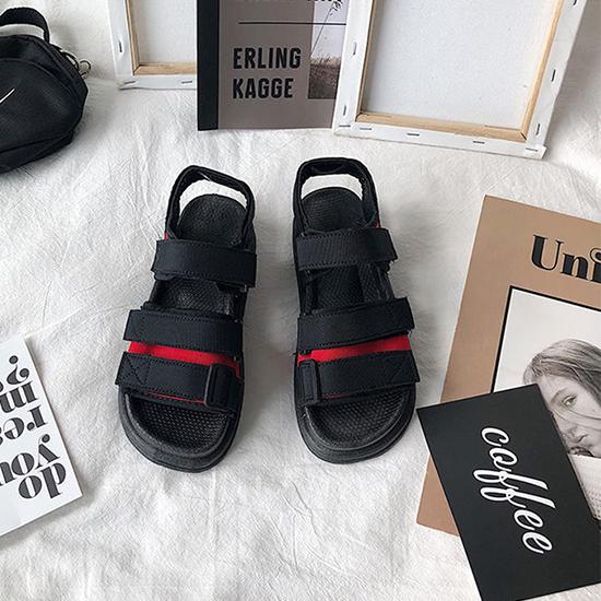 Größe 35-40 Damen Harajuku Sportsandalen Sommer Flache Damen Plateausandalen Strand Peep-Toe-Schuhe für Mädchen