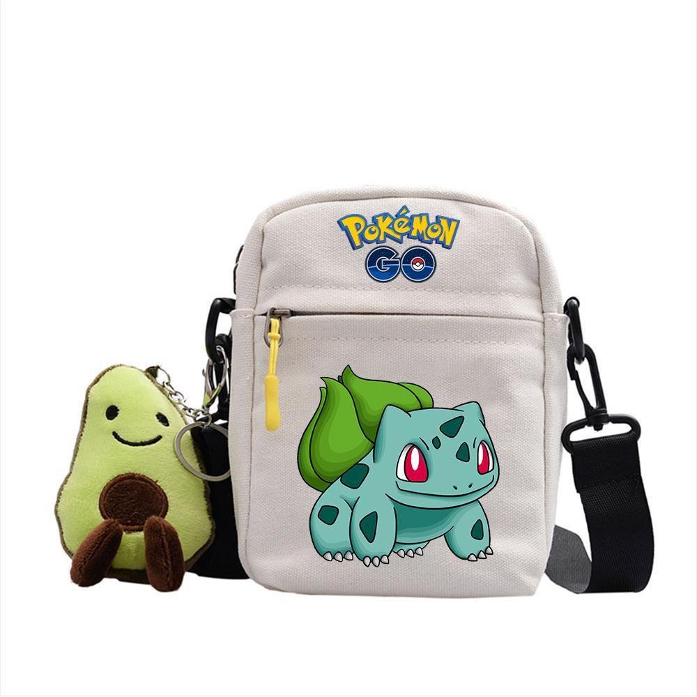 Plecak z anime Pokemon Mała płócienna torba na ramię z kieszenią na zamek do codziennego użytku