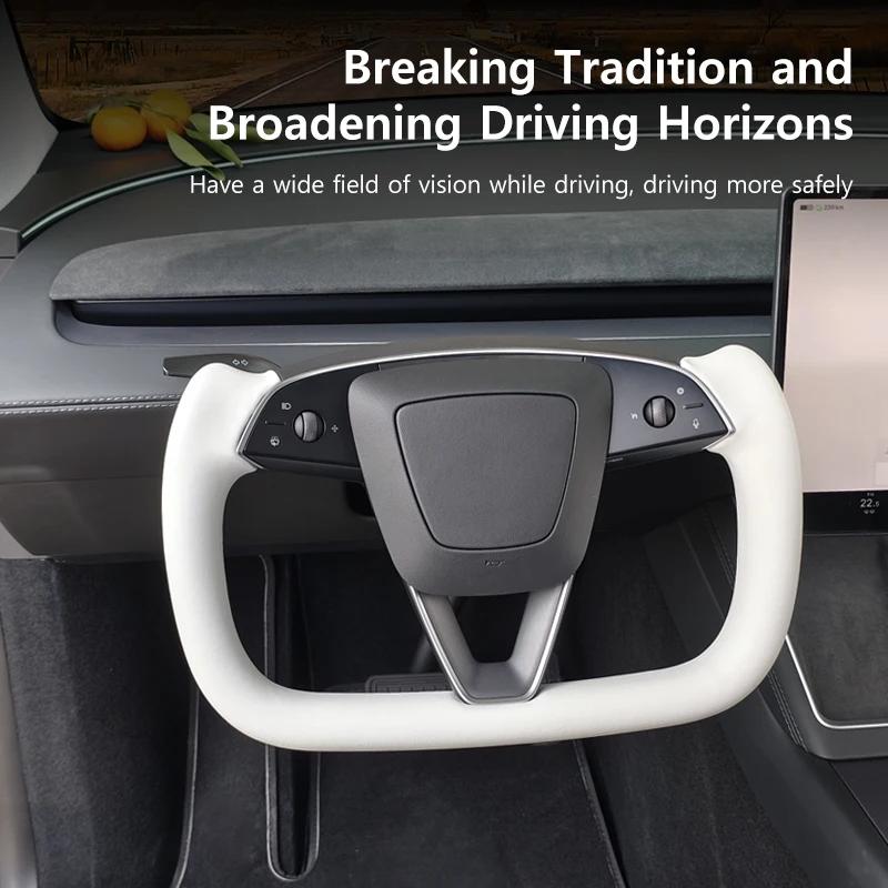 Nappa Leather Heated Steering Wheel Handle for Tesla Model Y Juniper 2025+ Personalized Racing Custom Steering Wheel Accessories
