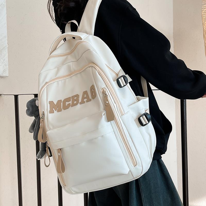 Schoolbag New School Bag Male College Students Large Capacity High School Junior High School Students Fashion Casual Backpack Alphabet Bag