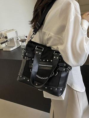 2025 Kadın Yüksek Kalite Perçinli Moda Omuz Çantası