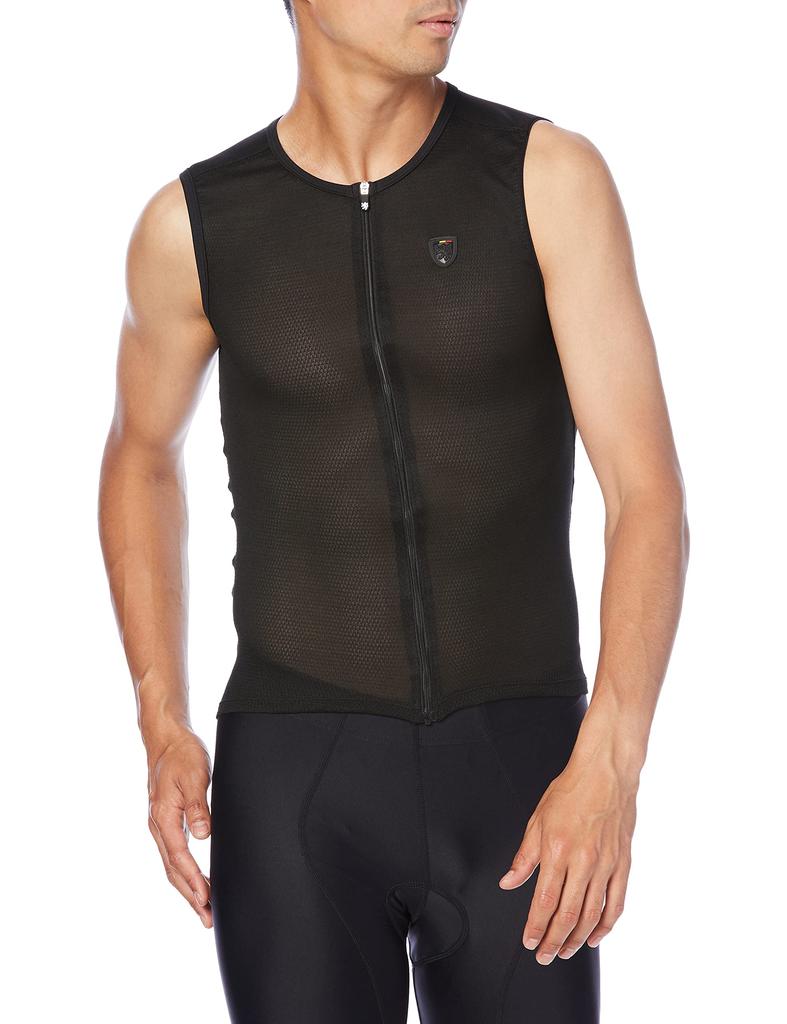 Lion de Capelmuur Sleeveless Polypropylene Size Jersey, 100% Fabric, Moisture-Wicking, Quick-Drying, Stretch, Black, S-M