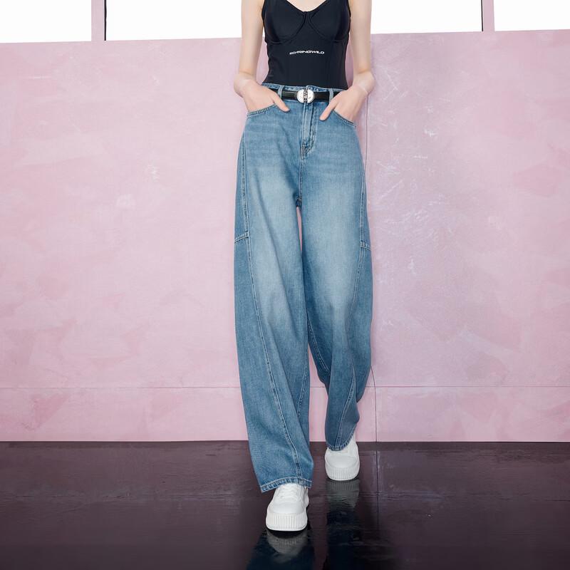 Sancai Women s High-Waist Loose Fit Curved Jeans L 165/72A