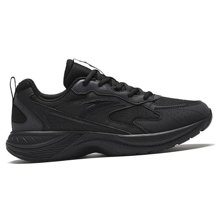 Anta Cushioning Slip Resistant Abrasion Resistant Low top Running Shoes Men's Black 912345595-4