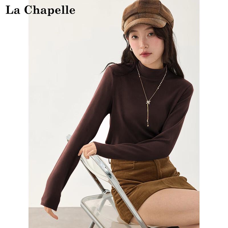 La Chapelle Women s Winter Warm Double-Sided Velvet Turtleneck Base Layer Top L