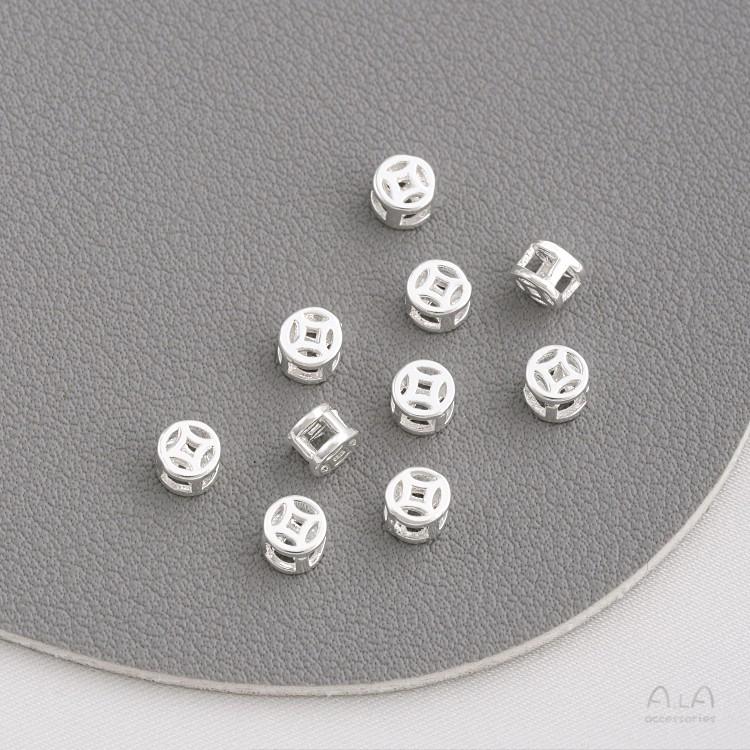 

Браслет из медных бусин с покрытием из 14-каратного золота, сохраняющим цвет, в виде полых монет, с бусинами-разделителями с большим отверстием на плетеном кожаном шнуре - DIY аксессуары для бисероплетения.