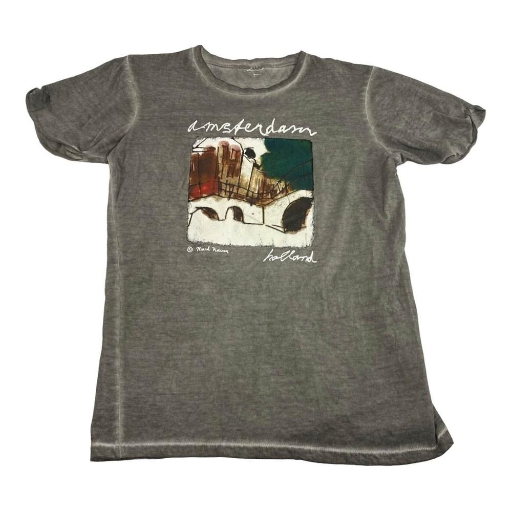 

Vintage Amsterdam Graphic Tee Mark Raven Art Heather Gray Men’s Size S Unisex T-Shirt XL