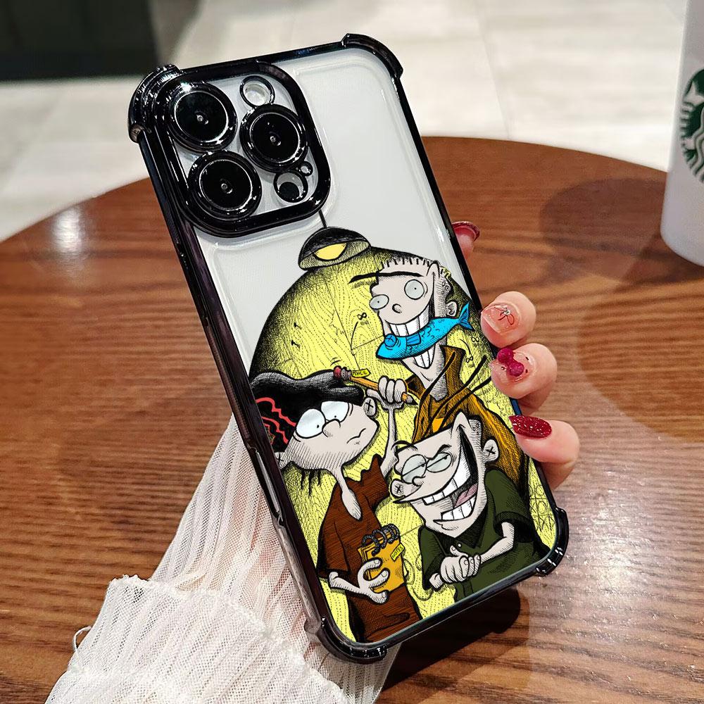 

Cartoon E-Ed Edd N Eddy Plating Phone Case For iPhone 17 16 15 14 13 12 11 Pro Max X XR XSMax Mini Air Plus Anti-Fall Airabag iPhone 17 ProMax