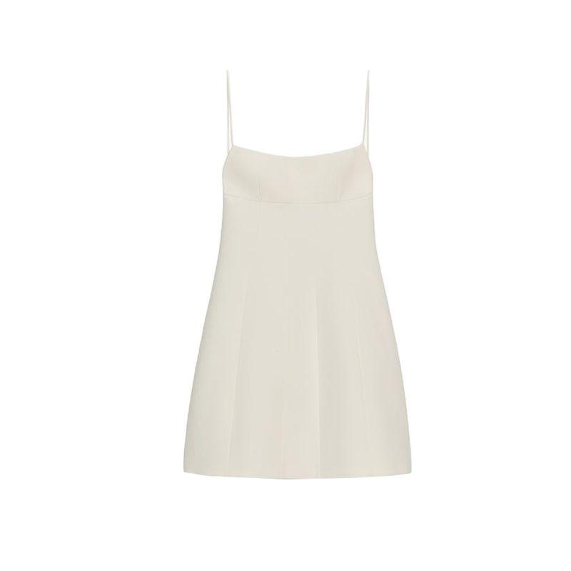 

Летняя Новая Женская одежда Французский стиль Сладкий стиль Платье-майка Эластичный круглый вырез На бретелях Короткое платье 8185111 Ground White L