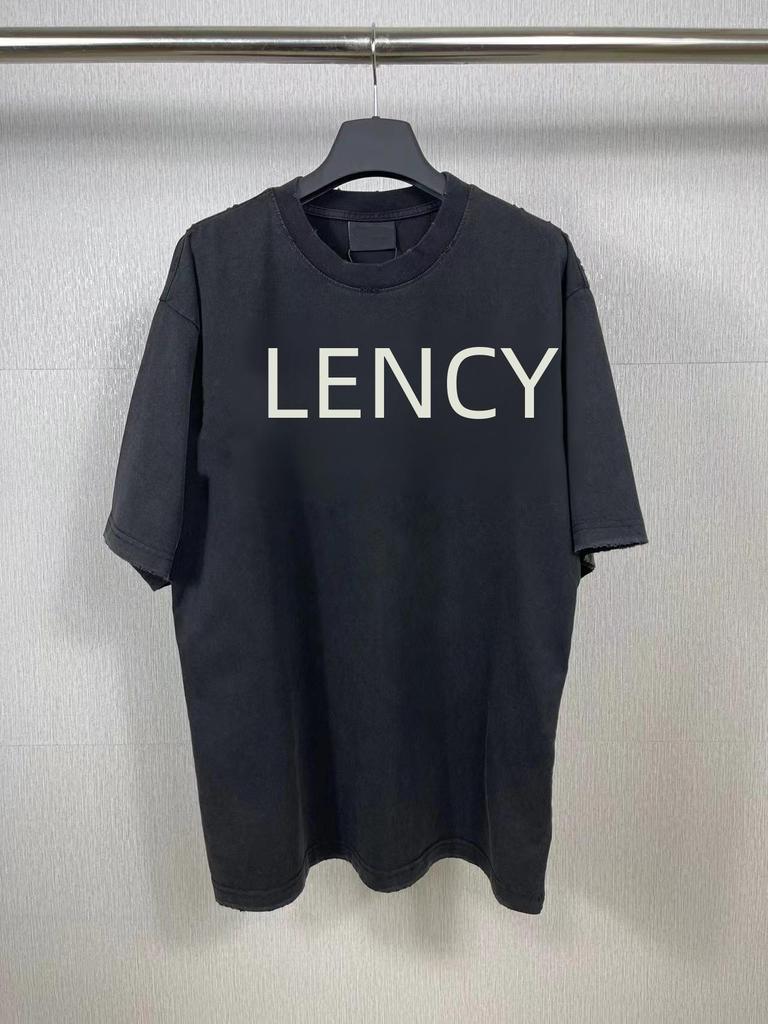 B Brand SS24 Vintage Paříž Logo Páska Prané Volné Tričko