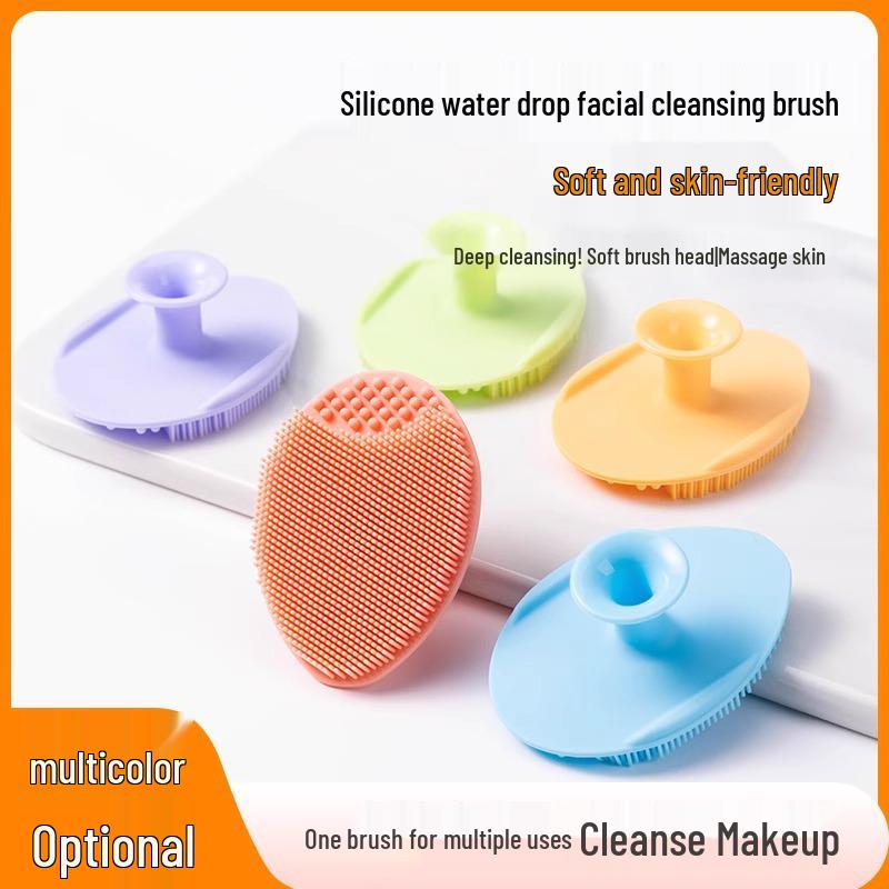 Soft Silicone Facial Cleansing Brush with Massage Tip for Nose and Pores - Makeup Remover and Baby Shampoo Brush