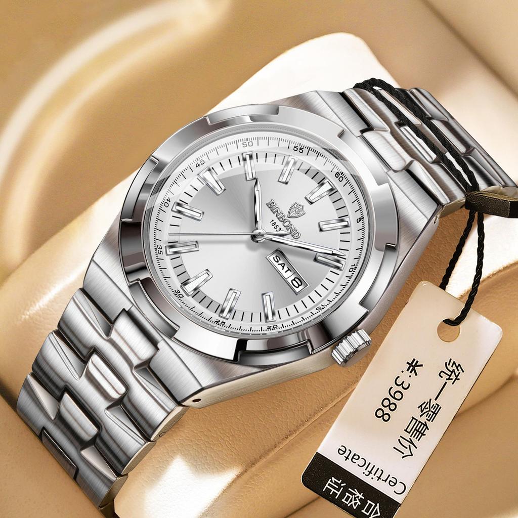 BINBOND Men's Multifunctional Luminous Waterproof Watch