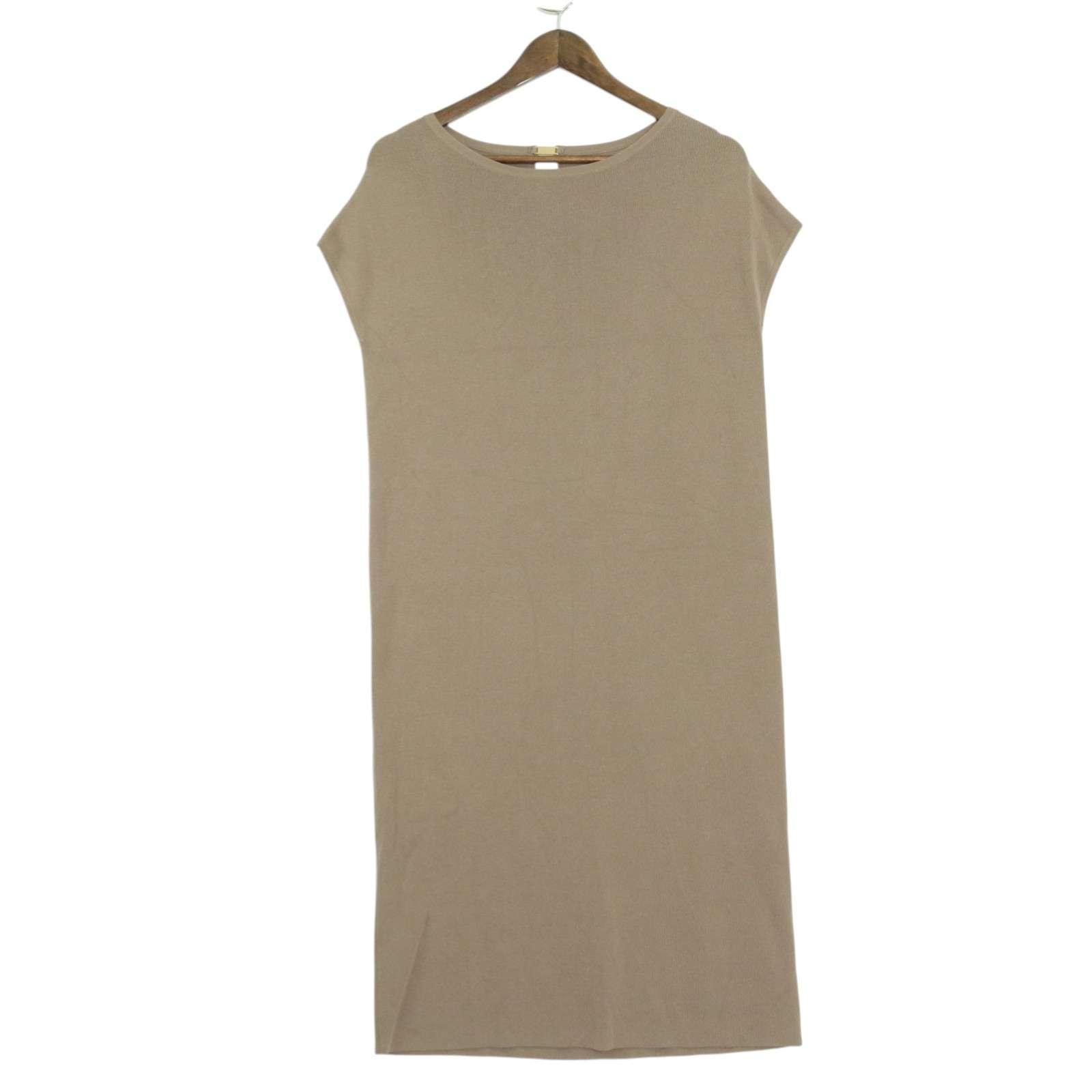 PLST Spring/Summer French Sleeve Knit Dress Summer Knit Sz.S Ladies Beige