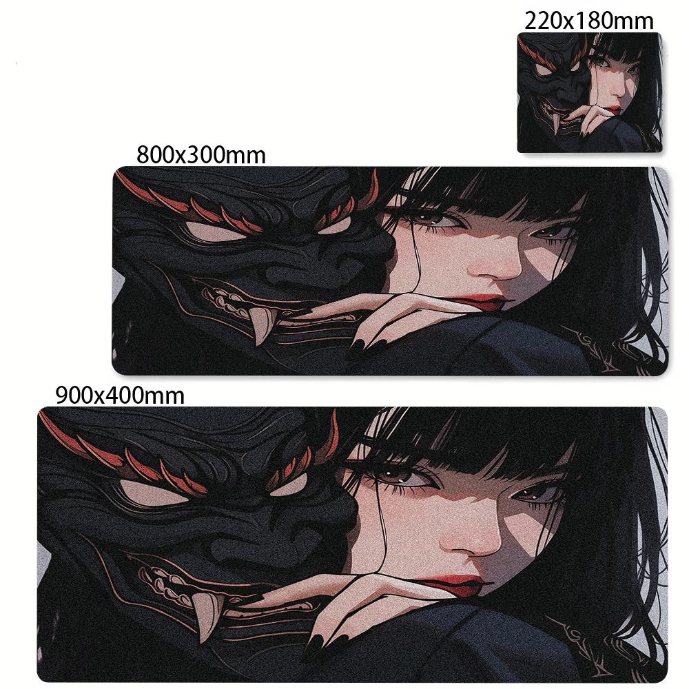 Large Gaming Mosue Pad Premium Mousepad Gamer Mask Girl Anime Mouse Mat XXL xcm Deskmat Computer Keyboard Pads Office Carpet