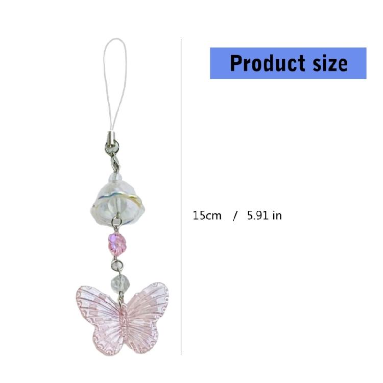 Eye Catching Butterfly Phone Chain Keychain Multifuntional Use Phone Pendant Present for Youthful Style Enthusiasts
