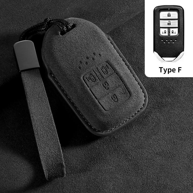 Car Remote Key Case Cover For Honda HRV XRV URV Vezel City Civic Jazz BRV BR-V Accord 4 Buttons Suede Keychain Holder Shell
