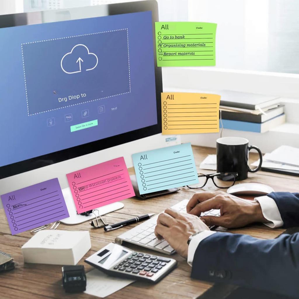 Fluorescent Sticky Notes: Multi-Color, Enhanced Adhesion for Office & Study