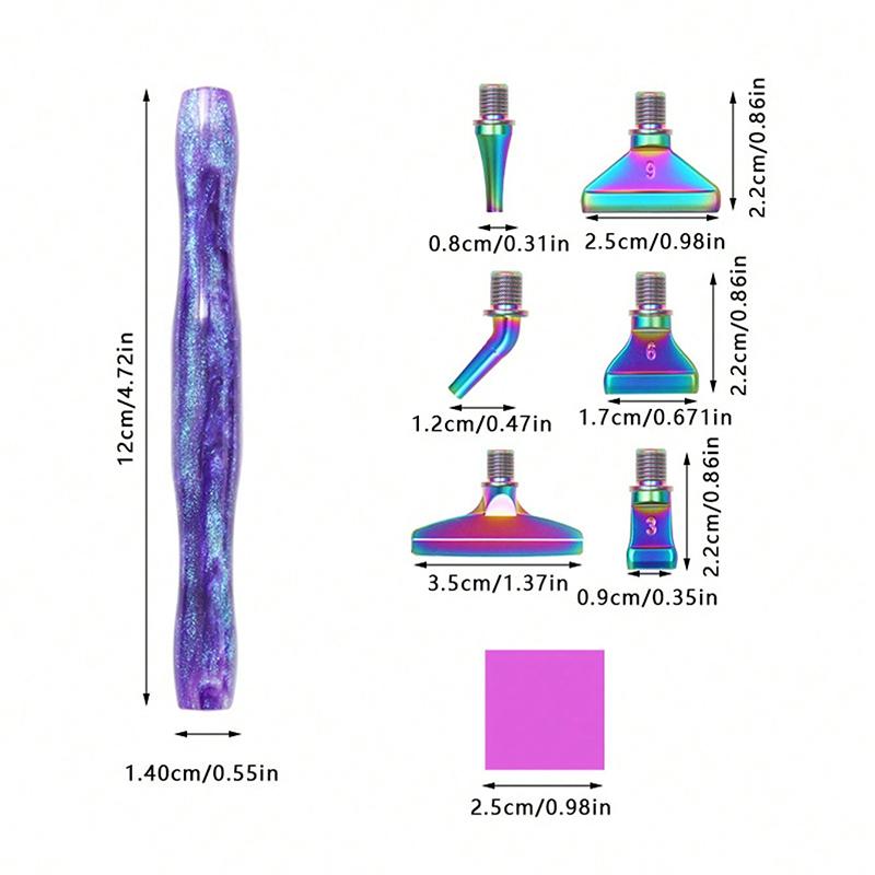 Diamond Painting Tool Kit, A DIY Diamond Embroidery Accessory Set for Craft Lovers and Beginners, Includes A Diamond Pen with Resin and 6 Metal Tips