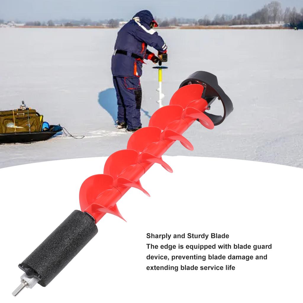 28in Ice Auger Kit Nylon Drill Steel Cutter 6in Cutting Diameter Ice Drill Auger with Positioner Winter Outdoor Supplies