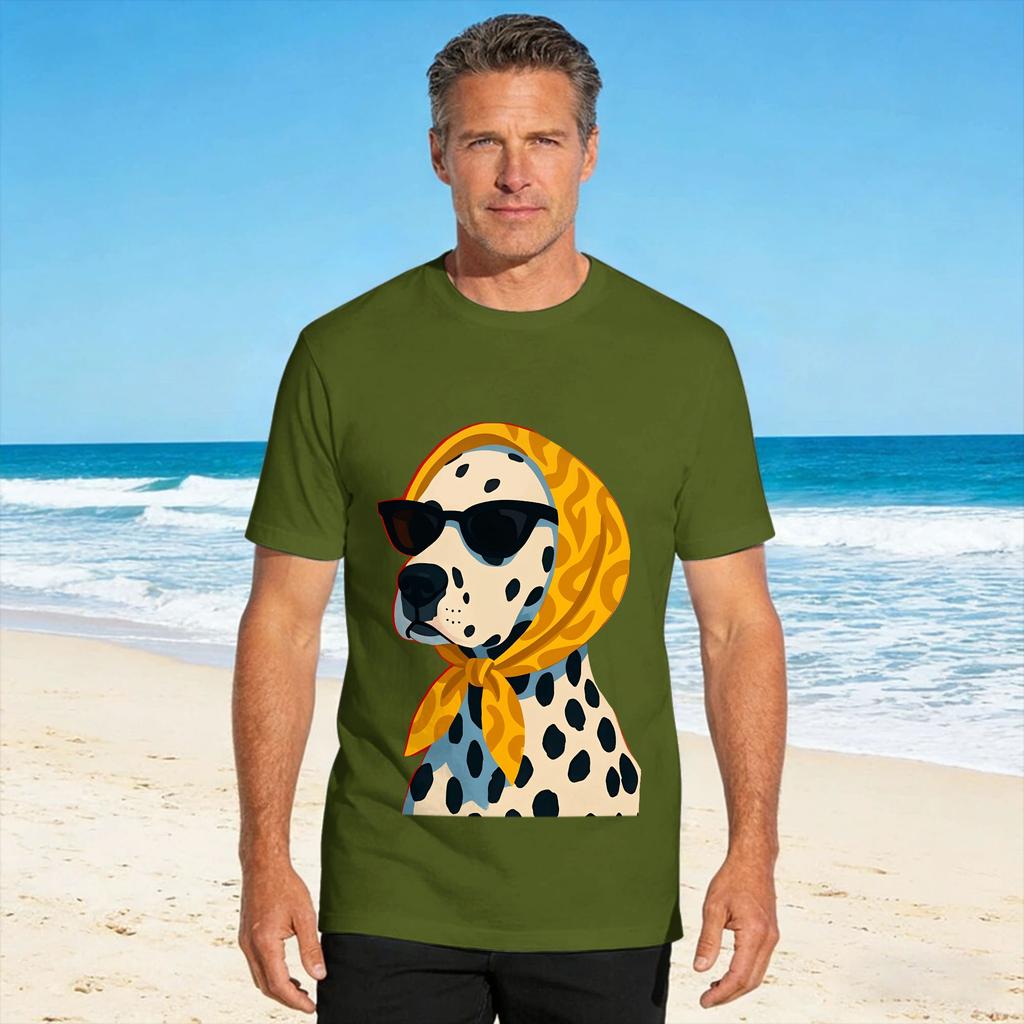 Retro Unisexs Dalmatian Print Tshirt Male Classic Tshirts Summer O Neck Harajuku Tees Printed Big Size Clothes