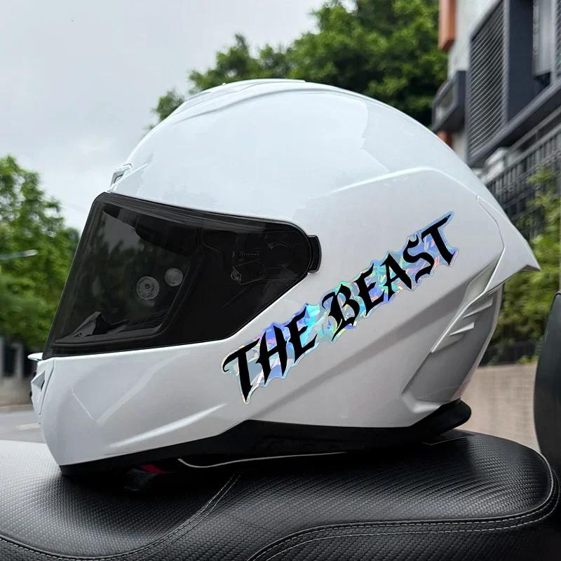 2pcs THE BEAST Motorcycle Stickers Waterproof for Motorcycle Helmet Fairing Fuel Tank Car Window Scooters Universal Vinyl Decals