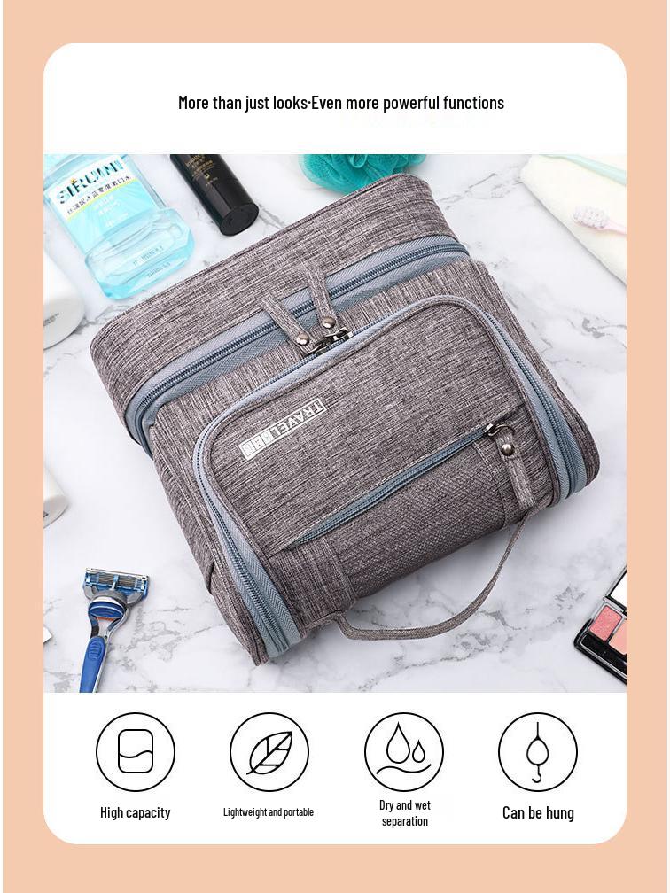 Kosmetyczka podróżna dla mężczyzn i kobiet - Przechowywanie na podróż służbową z separacją na mokre/suche, Zestaw do mycia i pielęgnacji, Organizer na kosmetyki