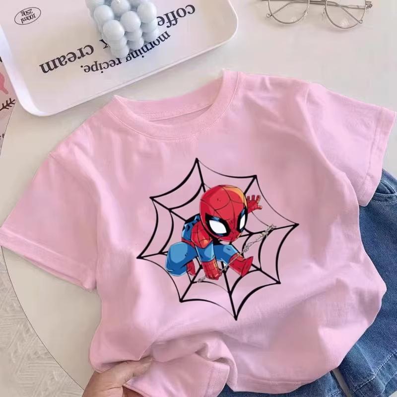 2026 Summer New Style Personalized Children's T-Shirts - Spider-Man Pattern - Boys and Girls Love Heroes