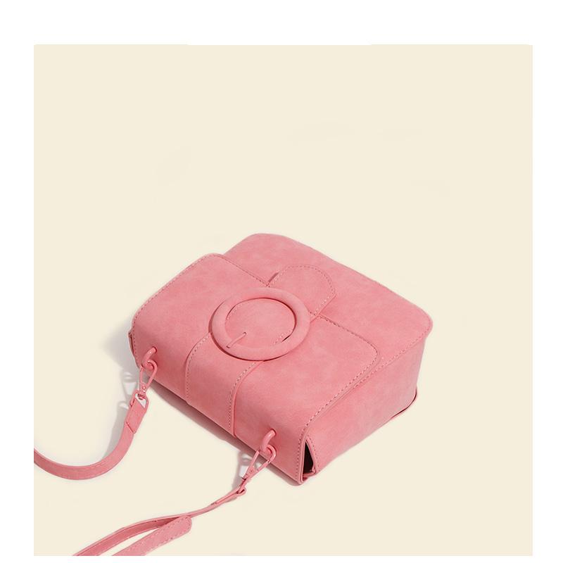 Designer Crossbody Bag Women's  New Sakura Pink PU Small Square Bag Matte Simple Elegant One Shoulder Bag