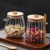 Contenants Alimentaires Hermétiques Pots de Stockage Pot en Verre avec Couvercle et Cuillère Boîte Scellée Boîtes à Sucre Thé Pots à Café Hermétiques Cuisine