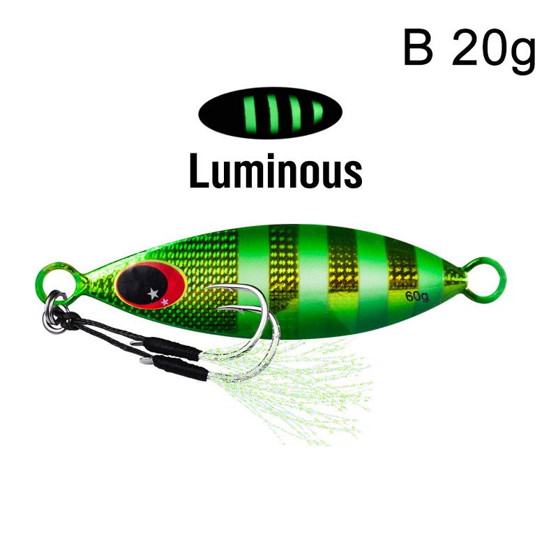 Metal Jig Spoon Lure 10G 20G Artificial Bait Shore Slow Jigging Hard Bass Fishing Tackle Fishing Artificial Bait