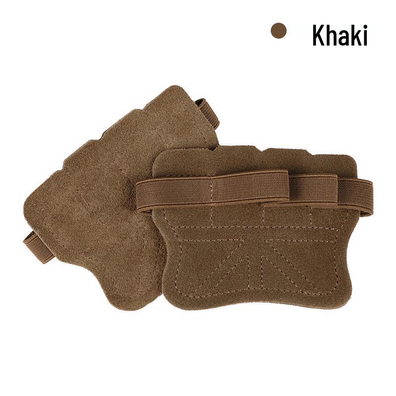 Four-Finger Non-Slip Cowhide Palm Protector Straps for Deadlift & Pull-Up Fitness Assistance, Unisex Set (8*7cm) коричневый