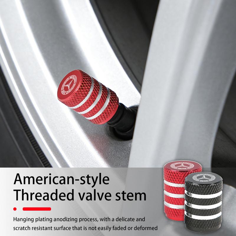4PCS Alloy Car Wheel Tire Valve Air Stem Cap Cover Decoration Accessories For Benz AMG VIANO GLB GLC W108 W124 W126 W169 W176 PH8